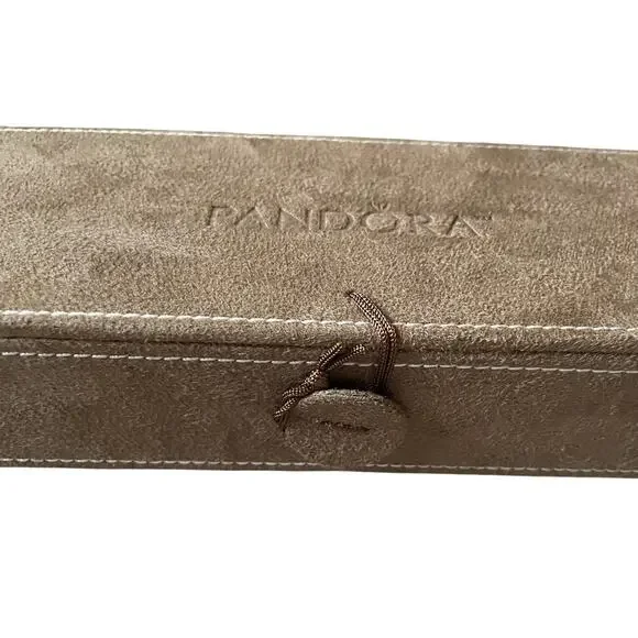Pandora Jewelry Box Tan/Brown 3 Tier Charm/Bracelet Organizer case Retired - Picture 3 of 9